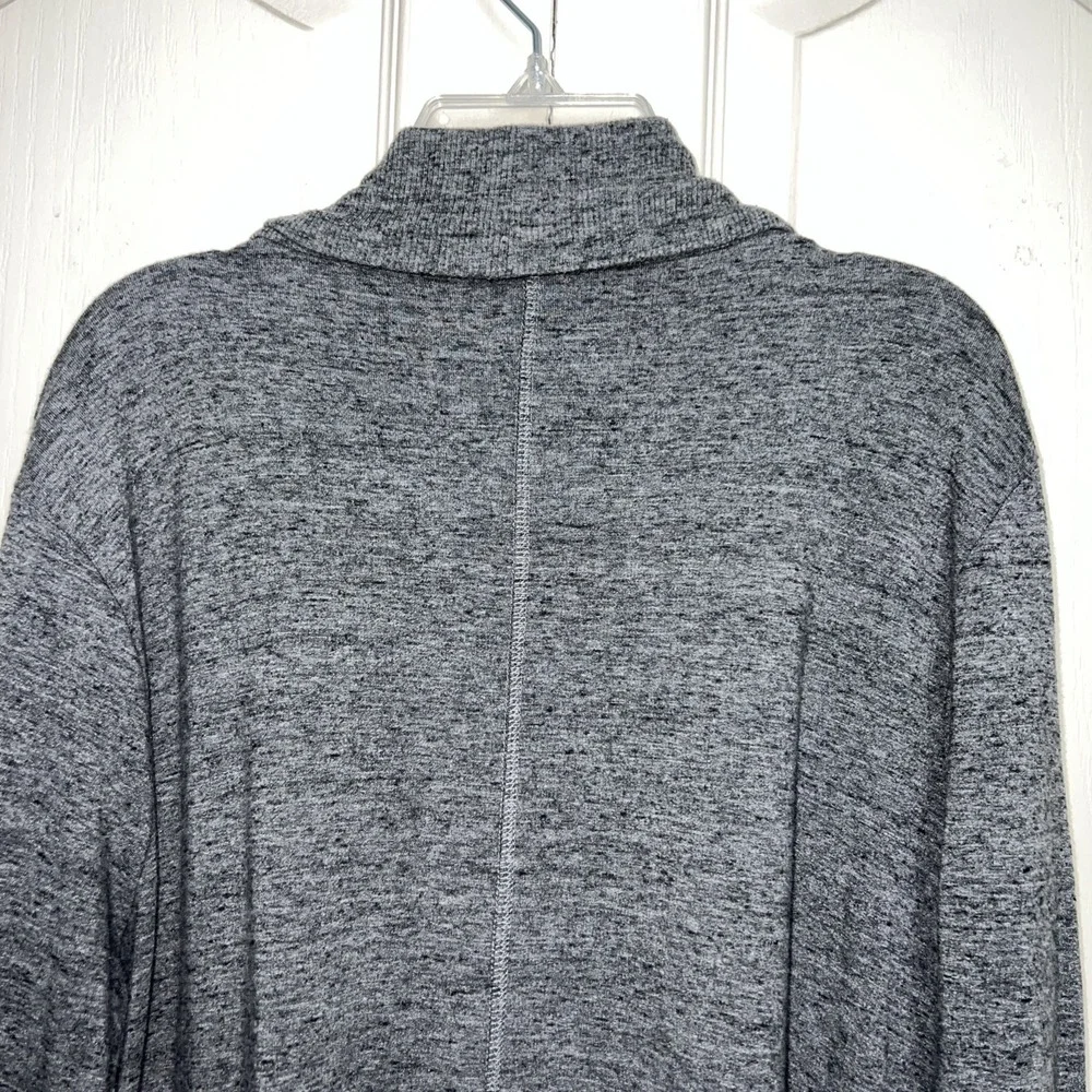 Athleta Women's Cardigan Sweater Size Large Gray Charcoal Heather Open Front C12
